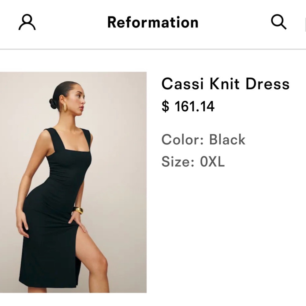Reformation Black Midi Dress